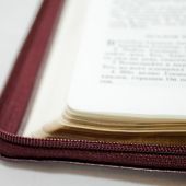 Библия каноническая 077 Z (вишневый кожаный переплет, золотой обрез, с молнией)